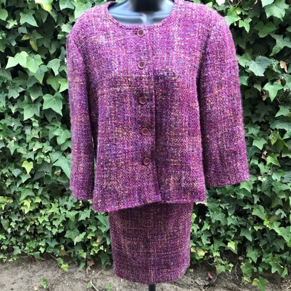 Talbots boucle tweed skirt/suit set sz 14